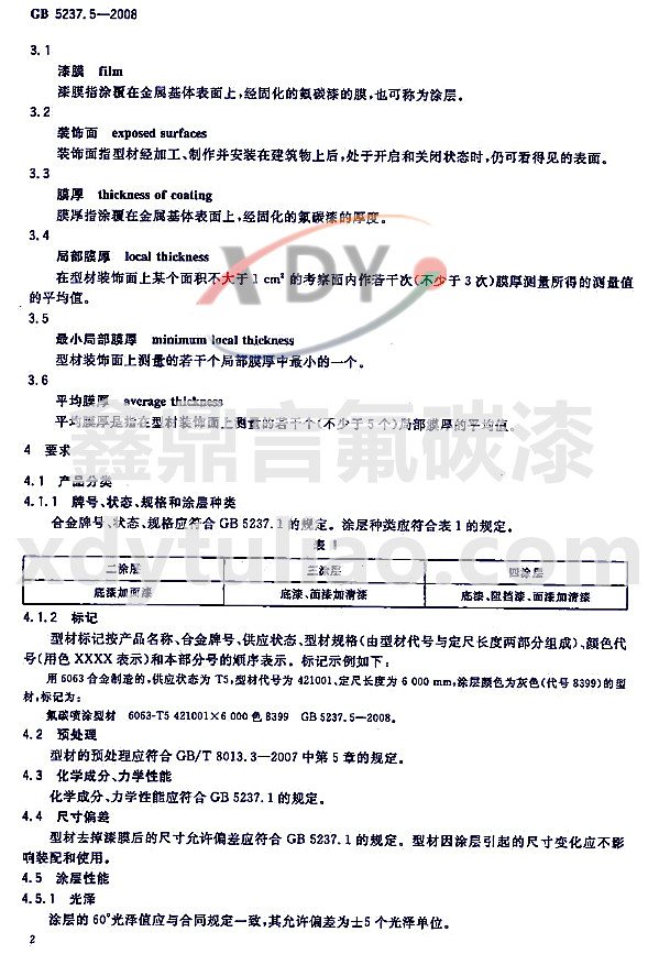 ��̼�ᇊͿ�ͲĘ�(bi��o)��(zh��n)GB 5237.5-2008-�g(sh��)�Z�Ͷ��x